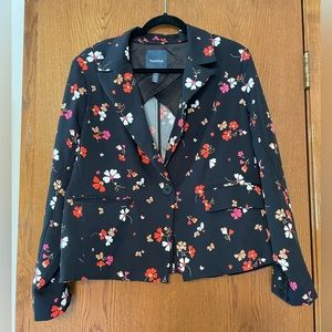 ModCloth Black floral blazer XL